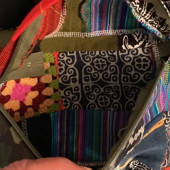 Free People X Tricia Fix Boho Patchwork With Crochet Patches and Leather Straps - Picture 8 of 15